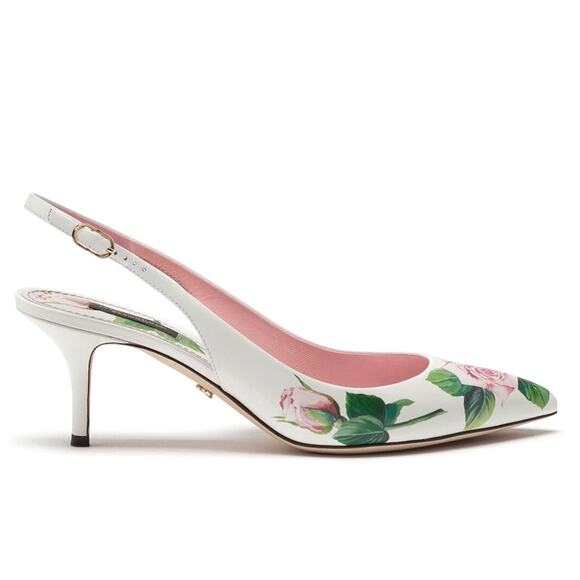 Dolce & Gabbana  Tropical Rose Print Slingbacks pumps 35 - Picture 1 of 5